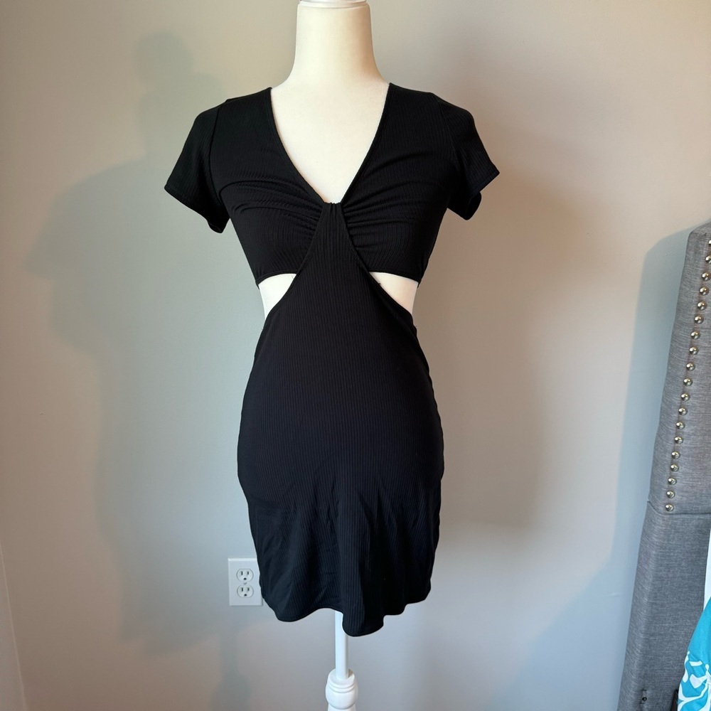 Abercrombie Ribbed Cut Out Mini Dress - black - Picture 3 of 7